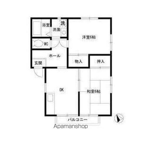 エステートピア鹿野(2DK/2階)の間取り写真