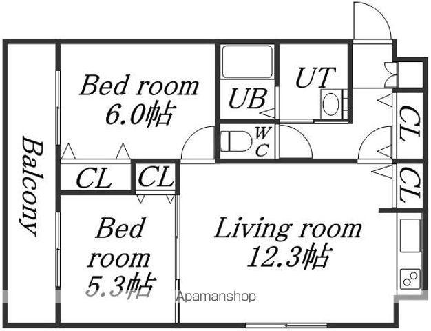 パシフィック元町パッセージ(2LDK/6階)の間取り写真