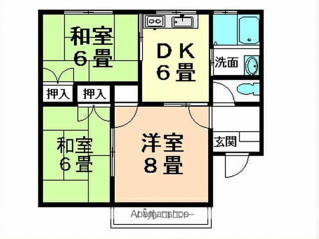 リーフパークB(3DK/1階)の間取り写真