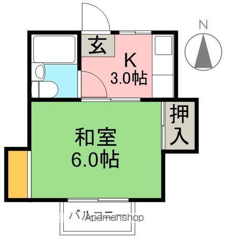 ハッピー旭3号館(1K/2階)の間取り写真