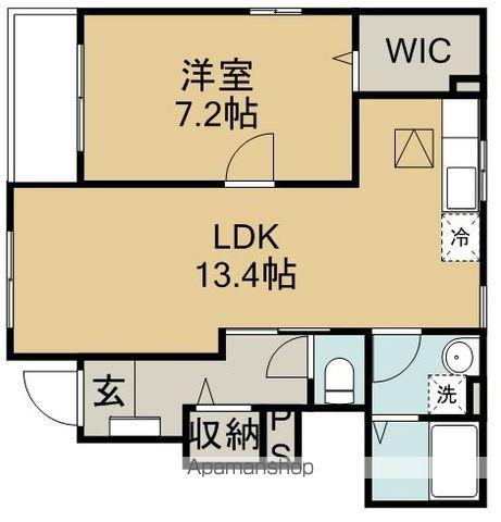 グランソレイユ(1LDK/1階)の間取り写真