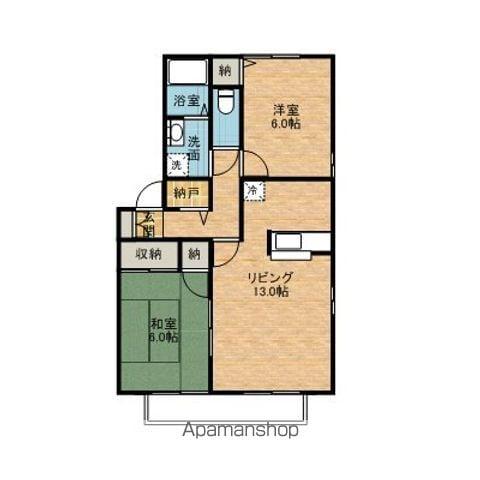 エスポワールA・B(2LDK/1階)の間取り写真