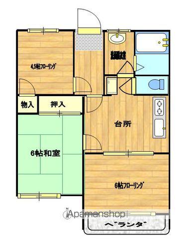 グリューネヴァルト(3DK/1階)の間取り写真