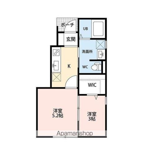 ラーク沼垂西(2K/1階)の間取り写真