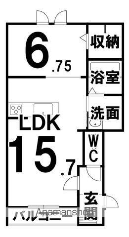 西13南12MS(1LDK/2階)の間取り写真