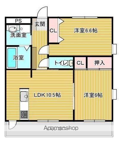 コーナス木太S(2LDK/1階)の間取り写真