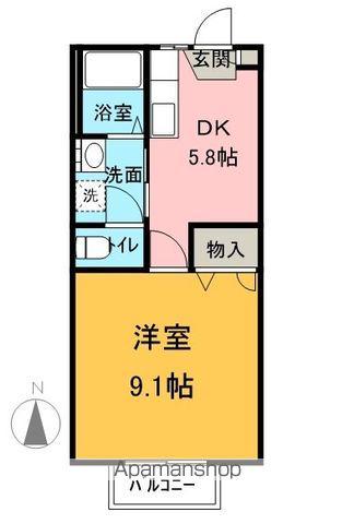 メゾン・ド・ルミエール(1DK/2階)の間取り写真