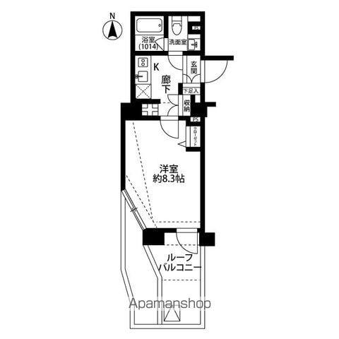 プレールドゥーク永福町(1K/9階)の間取り写真