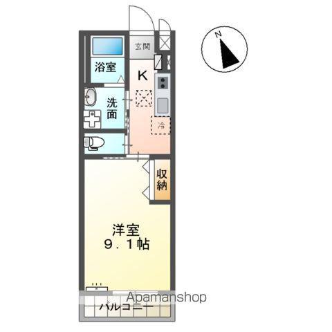 マウンテンフィールド(1K/1階)の間取り写真