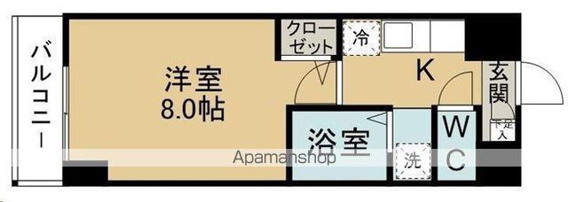 ベルハイム山手町(1K/4階)の間取り写真