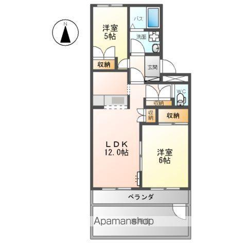 ビアン・シャトレーン(2LDK/1階)の間取り写真