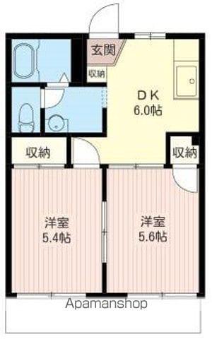 マインズA(2DK/1階)の間取り写真