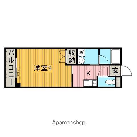 アパートメントKS1(1K/2階)の間取り写真