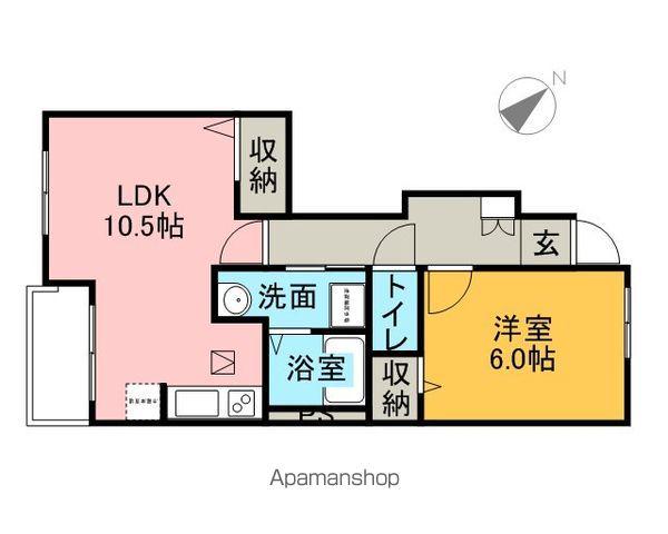 オレンジハウス B棟(1LDK/1階)の間取り写真