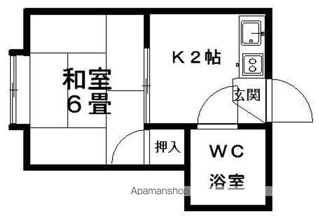 みどり荘(1K/3階)の間取り写真