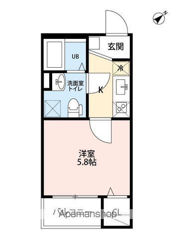 A-FLAT(1K/2階)の間取り写真