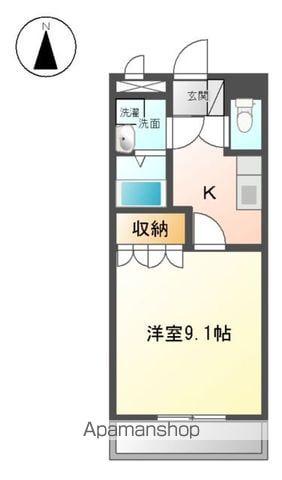 プランドール(1K/1階)の間取り写真