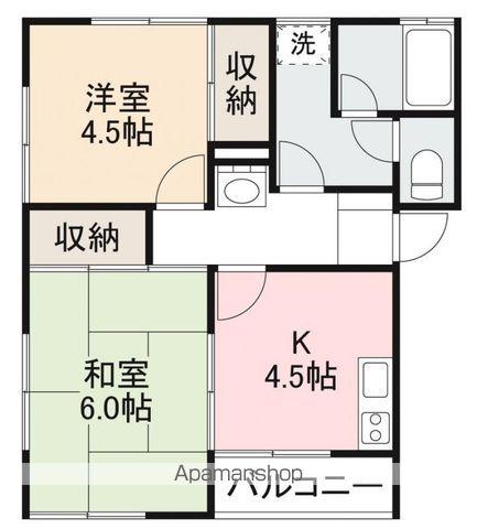 サンハイツ高尾台(2DK/2階)の間取り写真