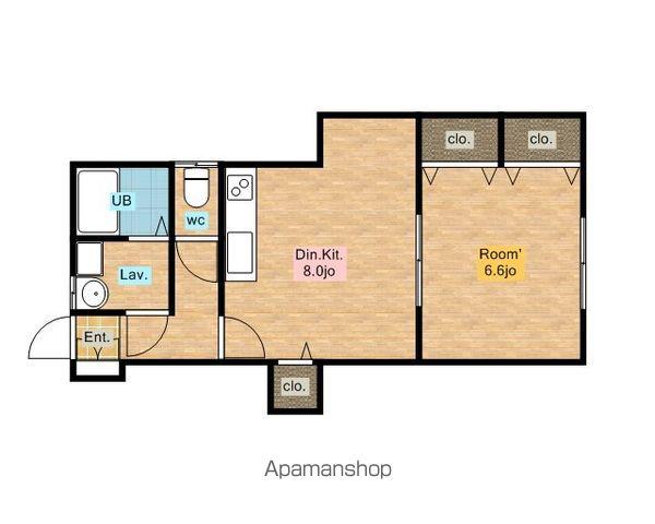 沼袋一丁目アパート(1DK/1階)の間取り写真