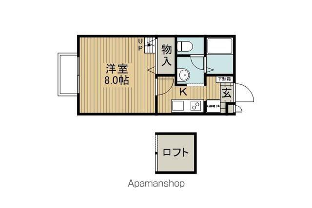 セジュール丁田 B棟(1K/2階)の間取り写真