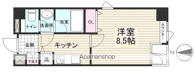 つくばエクスプレス 六町駅 徒歩3分 6階建 築15年(1K/2階)の間取り写真
