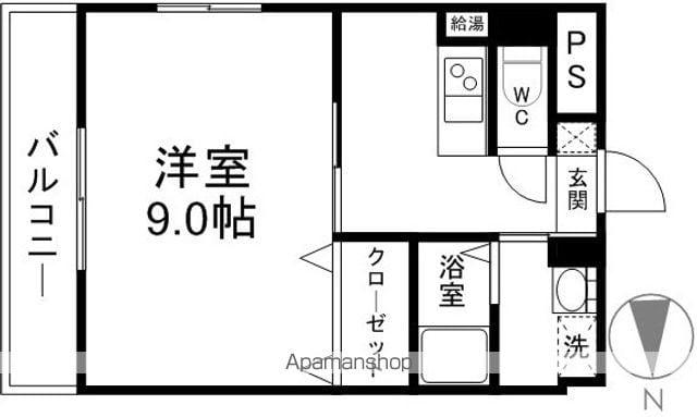 キャッスル三島(1K/3階)の間取り写真