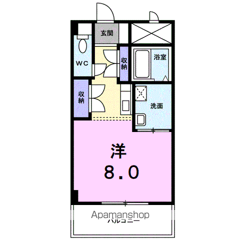 伊予鉄道本町線 本町6丁目駅 徒歩9分 4階建 築28年(ワンルーム/3階)の間取り写真