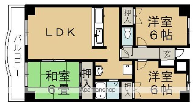 レジデンス河南(3LDK/4階)の間取り写真