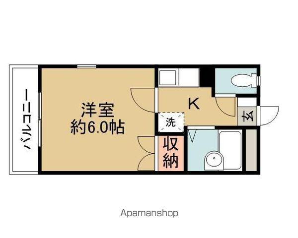レオパレス蔵敷(1K/1階)の間取り写真