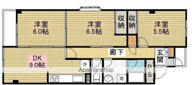 CASA新宿(3DK/4階)の間取り写真