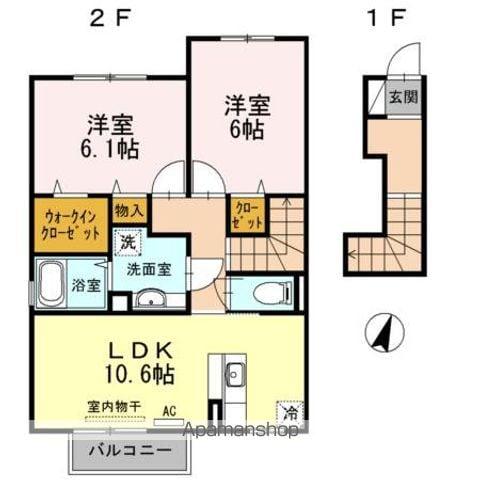 ルーラル タウン(2LDK/2階)の間取り写真
