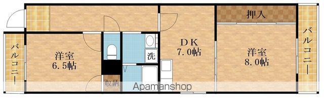 エクレール中宮(2DK/4階)の間取り写真
