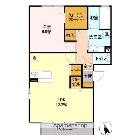 ベル・アジュールⅡAB A棟(1LDK/3階)の間取り写真