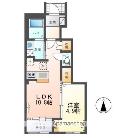 ひたちなか市勝倉アパートA棟(1LDK/1階)の間取り写真