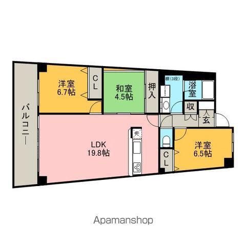 アイランドシティインフィニガーデン ノース棟(3LDK/3階)の間取り写真
