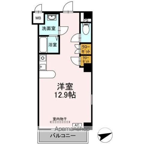 フェリオ甲府上石田(ワンルーム/2階)の間取り写真