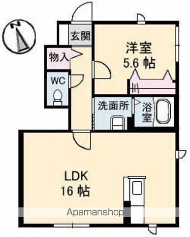 MARRONE B棟(1LDK/1階)の間取り写真