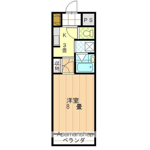 エコール久米(1K/3階)の間取り写真