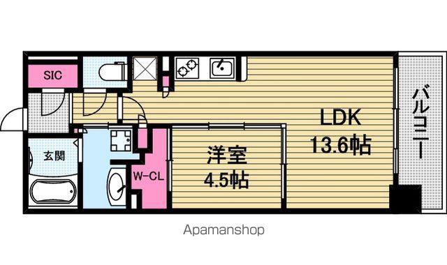 OPUS RESIDENCE 心斎橋 サウス(1LDK/10階)の間取り写真