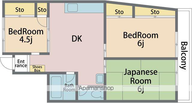 小西ビル(3DK/2階)の間取り写真