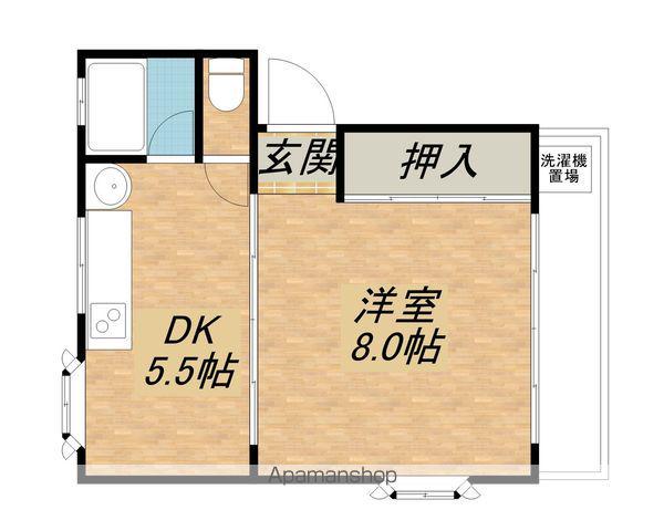 ハイツサンシャイン(1DK/2階)の間取り写真