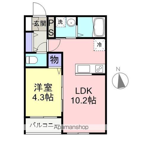 LA・MERINA(1LDK/1階)の間取り写真