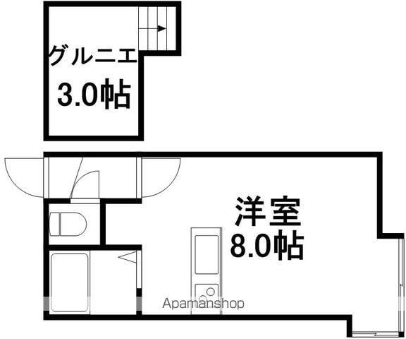 AMS中の島1-7A(1K/1階)の間取り写真