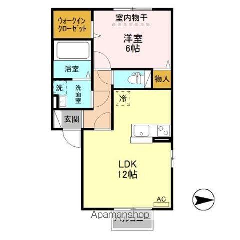 ファーストスクエア B棟(1LDK/2階)の間取り写真