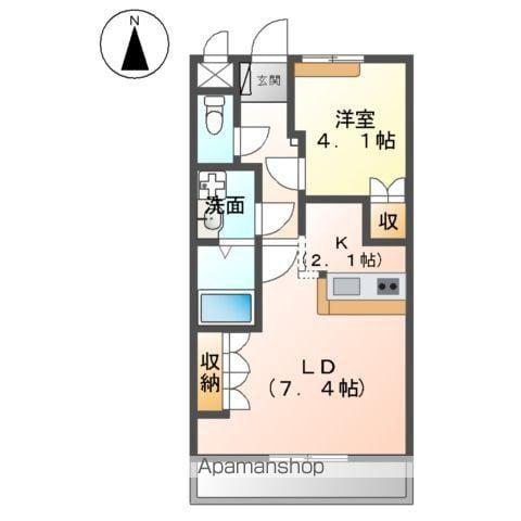 レジデンス城西Ⅰ(1LDK/1階)の間取り写真