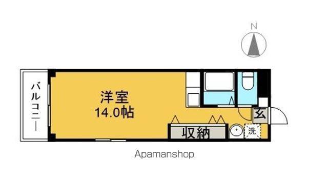 コーポ山本(ワンルーム/2階)の間取り写真