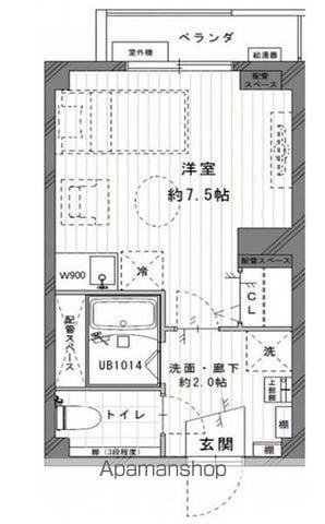ビレッジハウス高花平3号棟(ワンルーム/1階)の間取り写真
