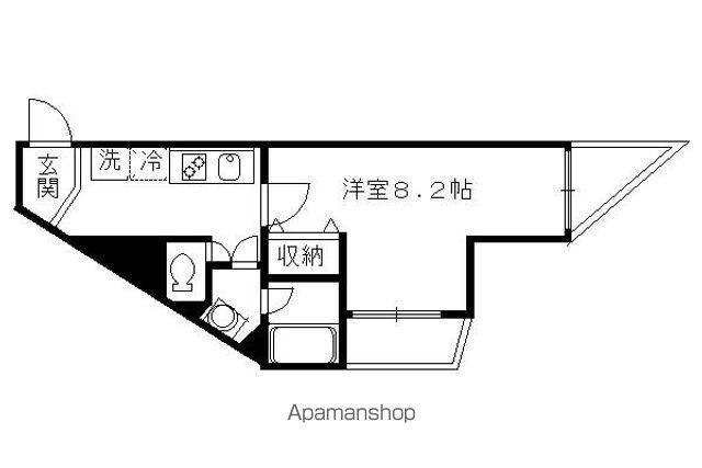 フラットオクA(1K/5階)の間取り写真