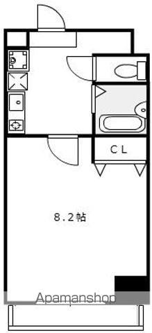 ラ・シャンセ吉野町(1K/4階)の間取り写真