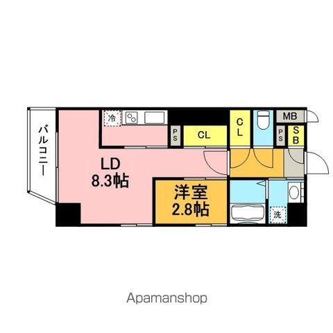 リアンシエルブルー東比恵2(2K/10階)の間取り写真